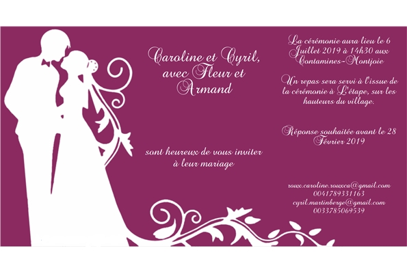 Bienvenue sur le site de notre mariage