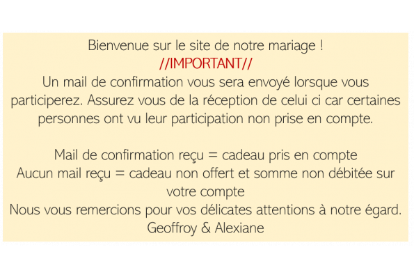 Bienvenue sur le site de notre mariage
